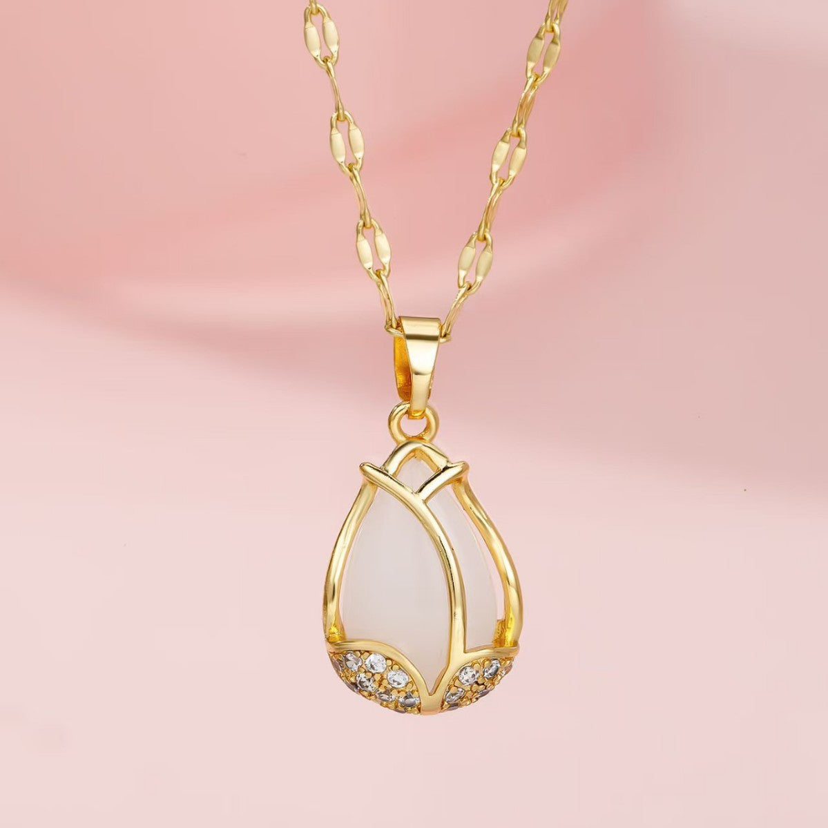 Simple Tulip Pendant Necklace