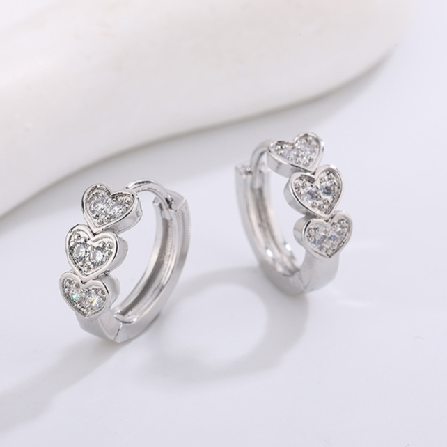 Diamond Studded Hoop Earrings