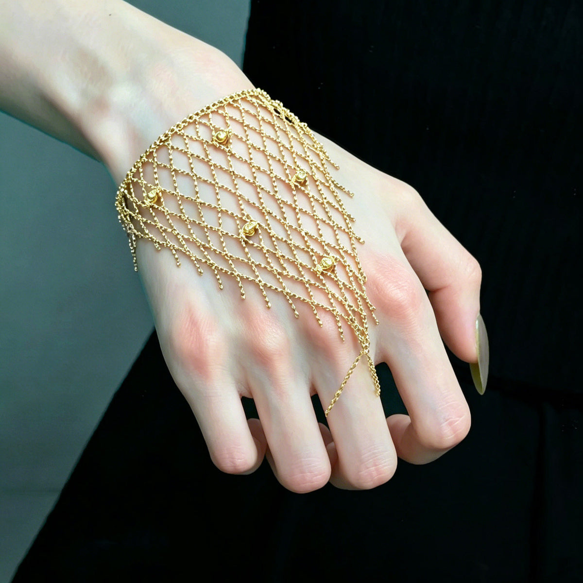 Gold Geometric Tassel Bracelet for Women
