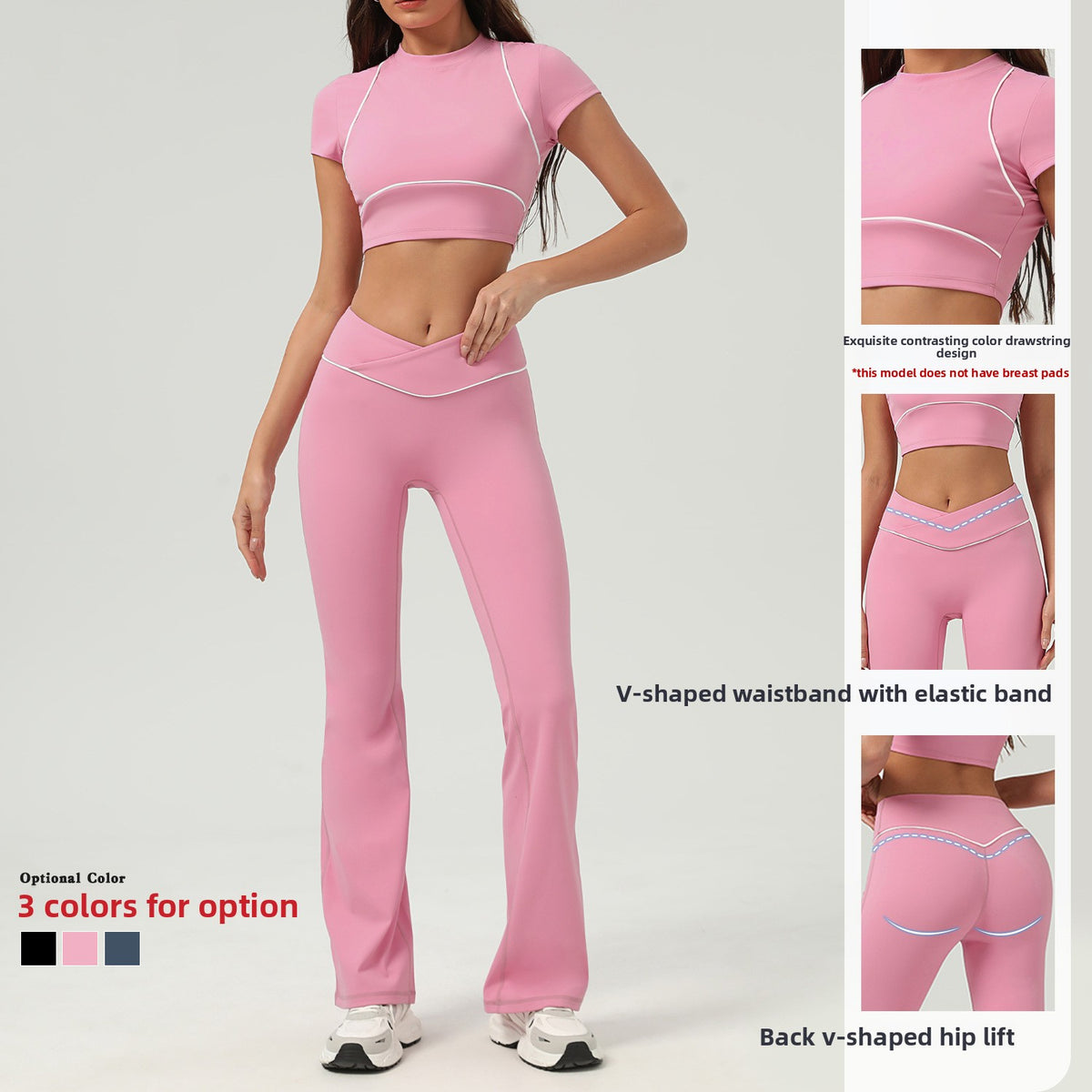 Women's Quick-Dry Top & Flared Pants Activewear Set