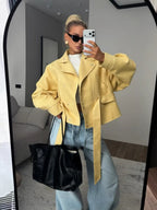 Women's Statement Faux Suede Trench Jacket