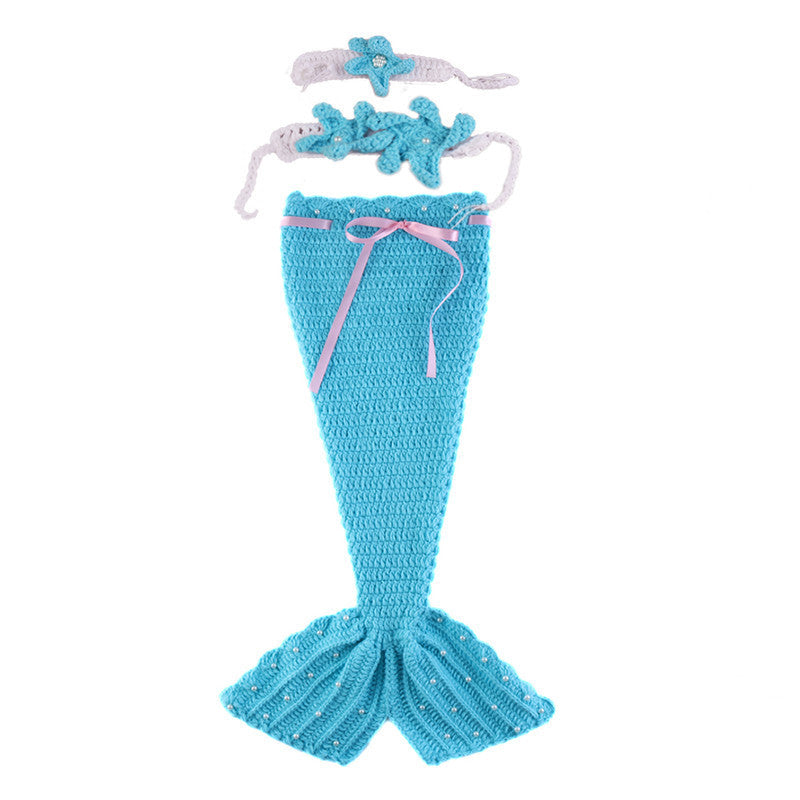 3-Piece Knitted Mermaid Baby Outfit – Newborn to 6 Months