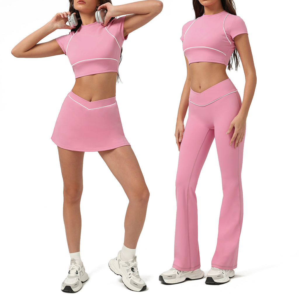 Women's Quick-Dry Top & Flared Pants Activewear Set