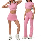 Women's Quick-Dry Top & Flared Pants Activewear Set
