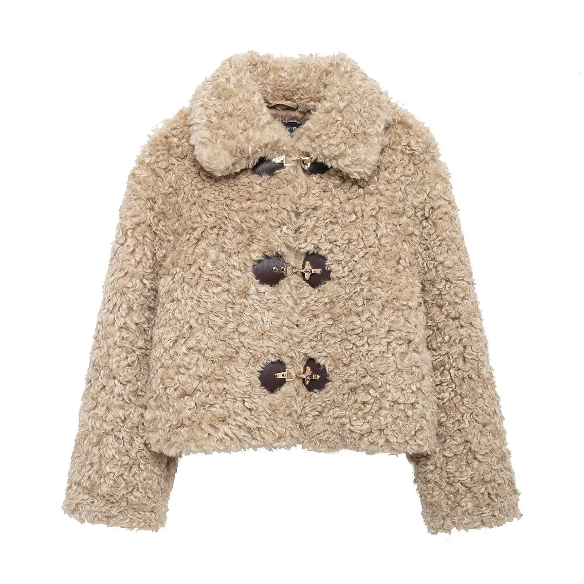 Women's Fleece Lapel Jacket – Loose Fit, Soft Brushed Lining & Button Front | XS–L