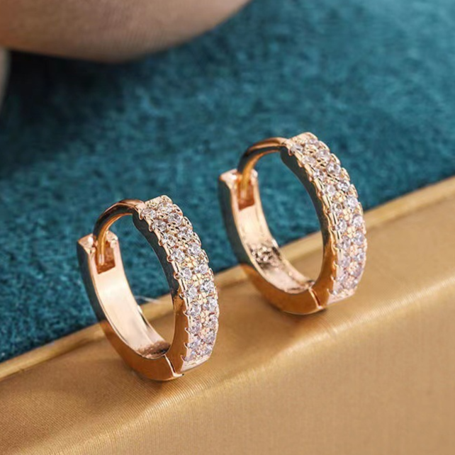 Diamond Studded Hoop Earrings
