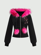 Women's Y2K Plush Hoodie or Flared Pants