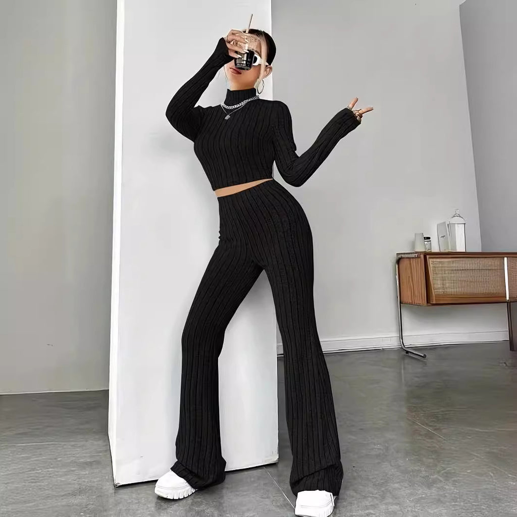 Women's Relaxed Knit Sweatshirt & Pants Set
