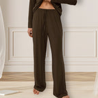 Women's Viscose-Blend Button-Up Pajama Set
