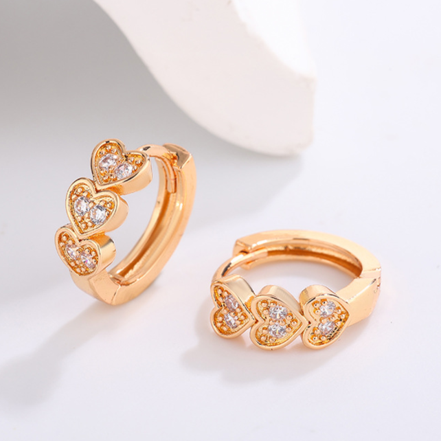 Diamond Studded Hoop Earrings