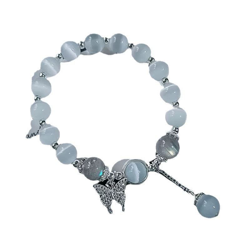 Cat's Eye Crystal Butterfly Bracelet for Women