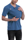 Cotton Blend Short-Sleeve Shirt with Kangaroo Pocket – S–5XL