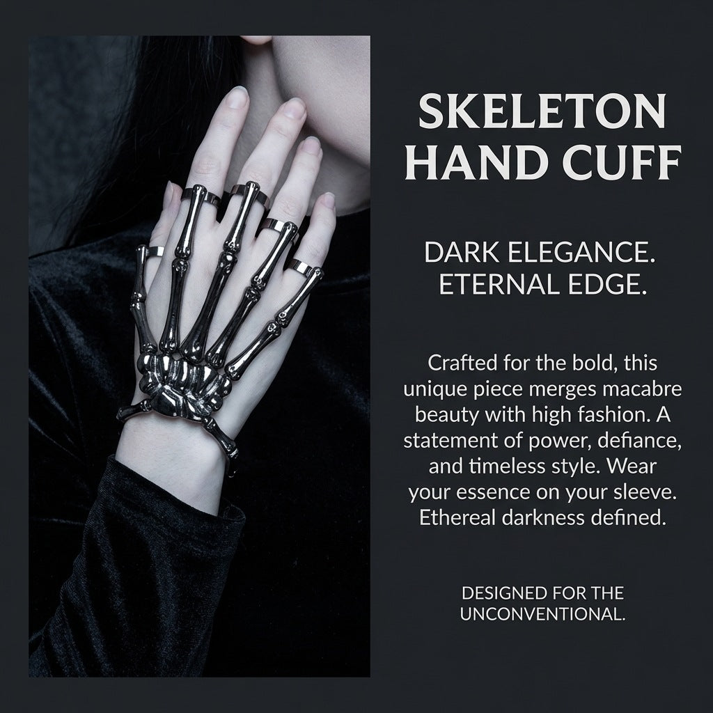 Halloween Bone Hand Necklace and Earrings Set