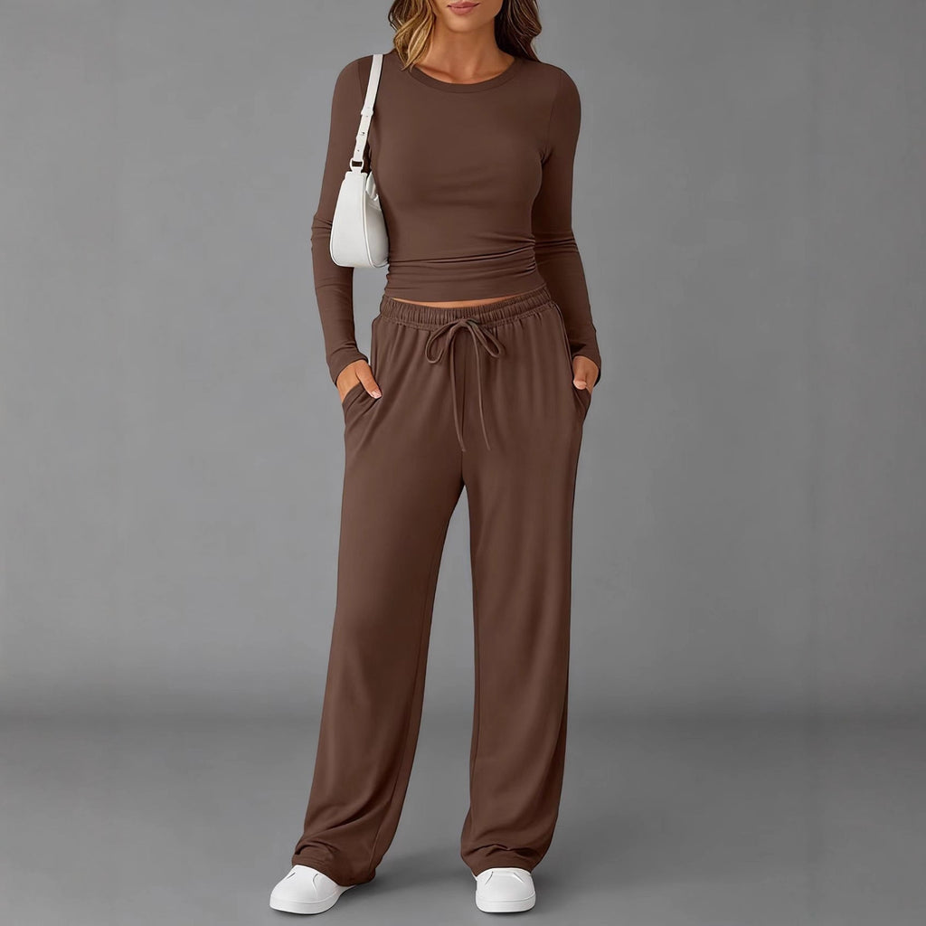 Women's Knit Long-Sleeve Tracksuit Set