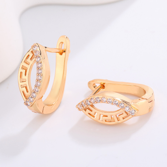 Diamond Studded Hoop Earrings