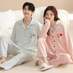 Cotton Cartoon Button-Up Pajama Set