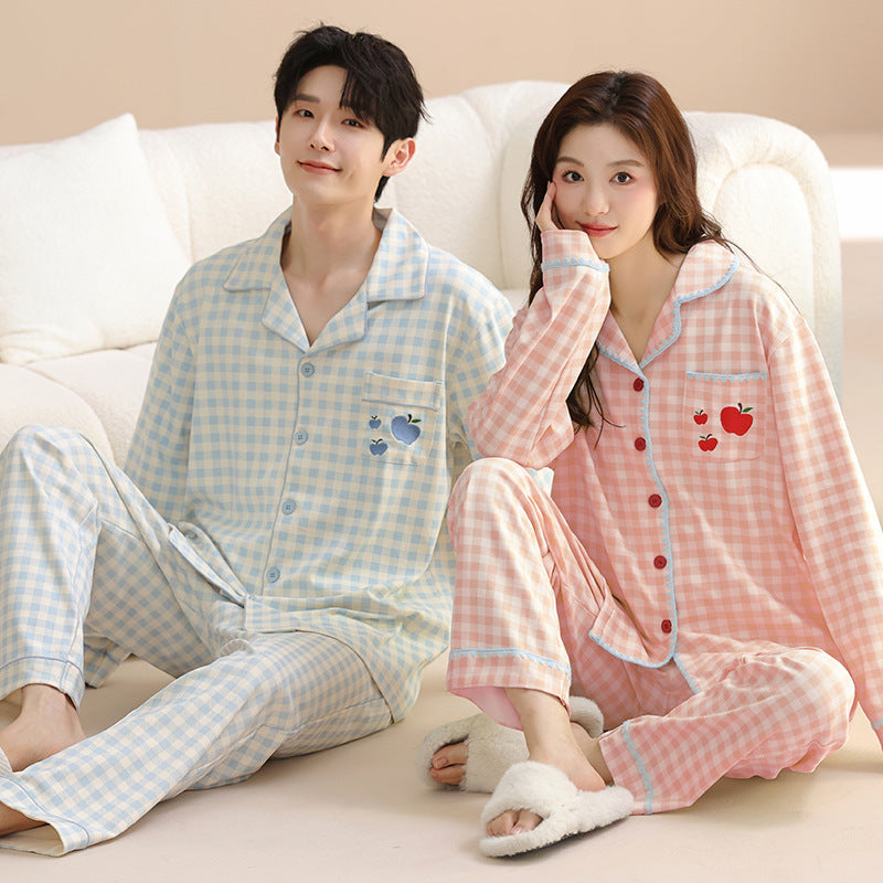Cotton Cartoon Button-Up Pajama Set