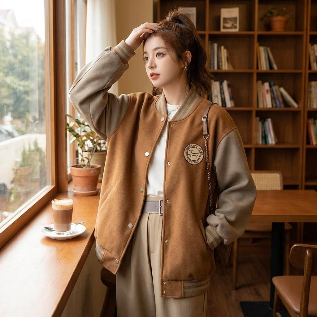 Retro Loose Fit Baseball Jacket